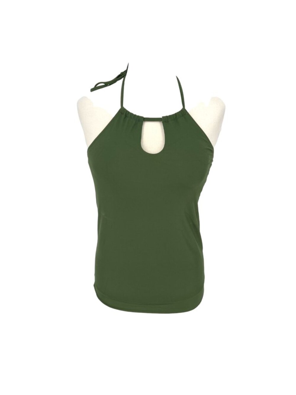 Beachsissi Halter Neck Bikini Top Ruched Bottom Olive Green Size Medium NWT